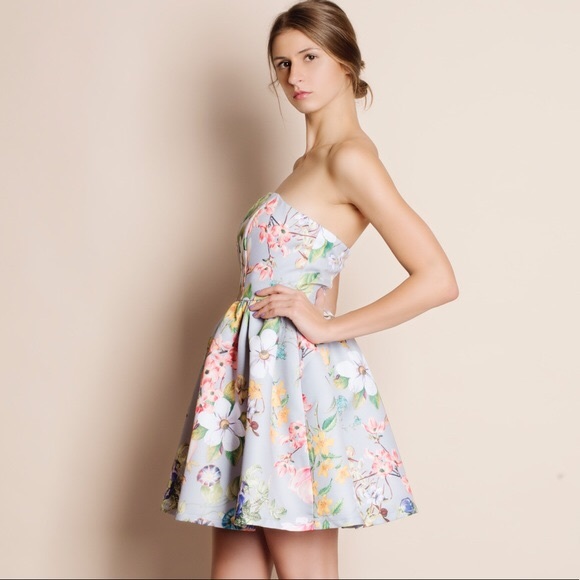 Silver Flower Cocktail  Party dress - Picture 3 of 4